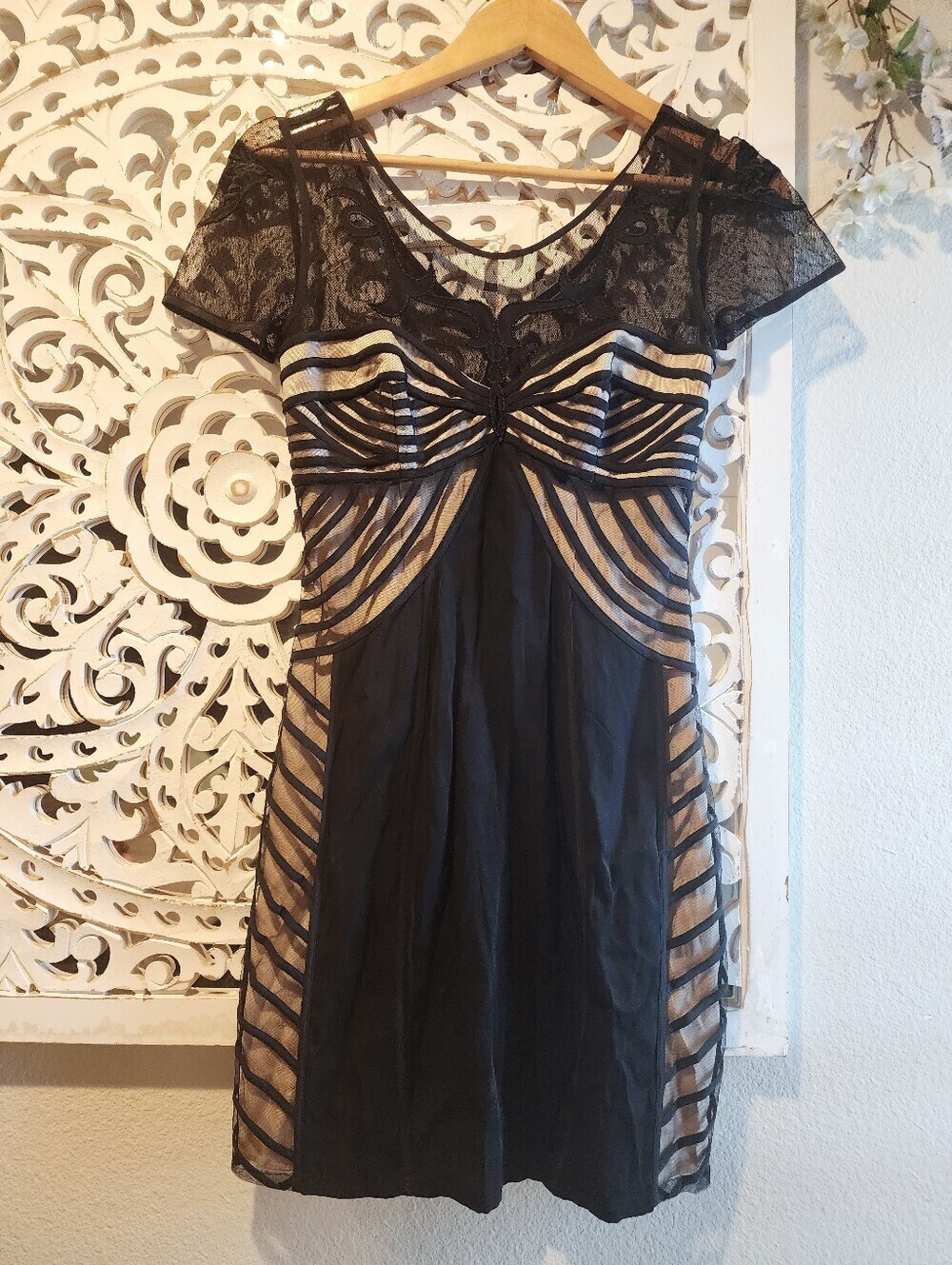 TEMPERLEY LONDON VINTAGE RUNAWAY LITTLE BLACK DRESS MESH SIZE SMALL - Picture 11 of 16